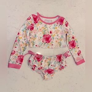 Sweet Honey cropped rashguard swimsuit 5T